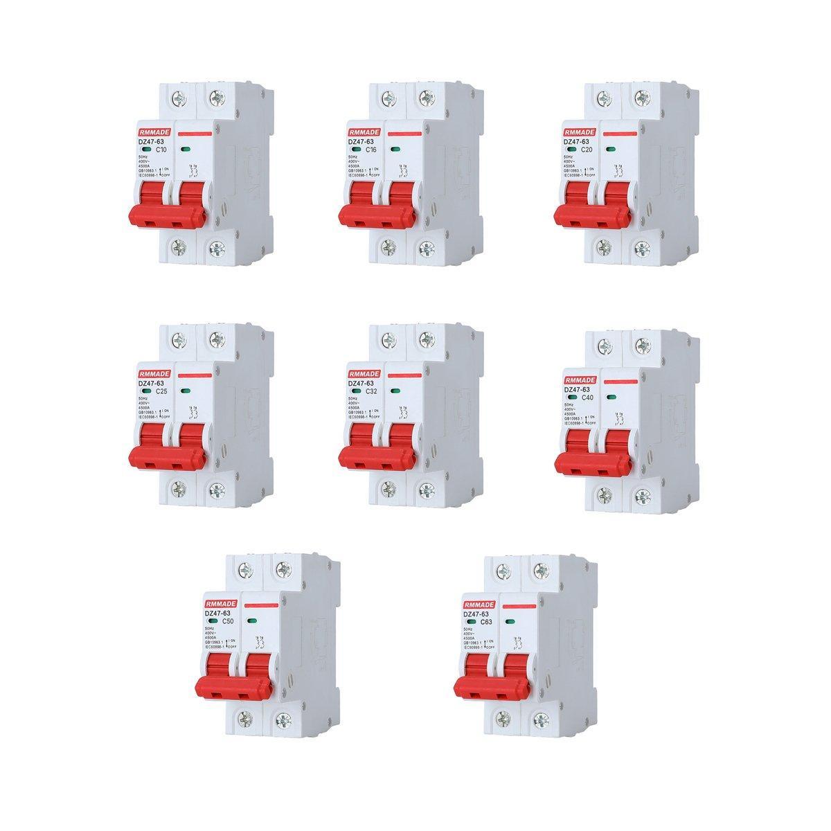 AC Circuit Breaker Solar 220-380V 2Pole Double MCB Mini 10-63 Amp - 63A