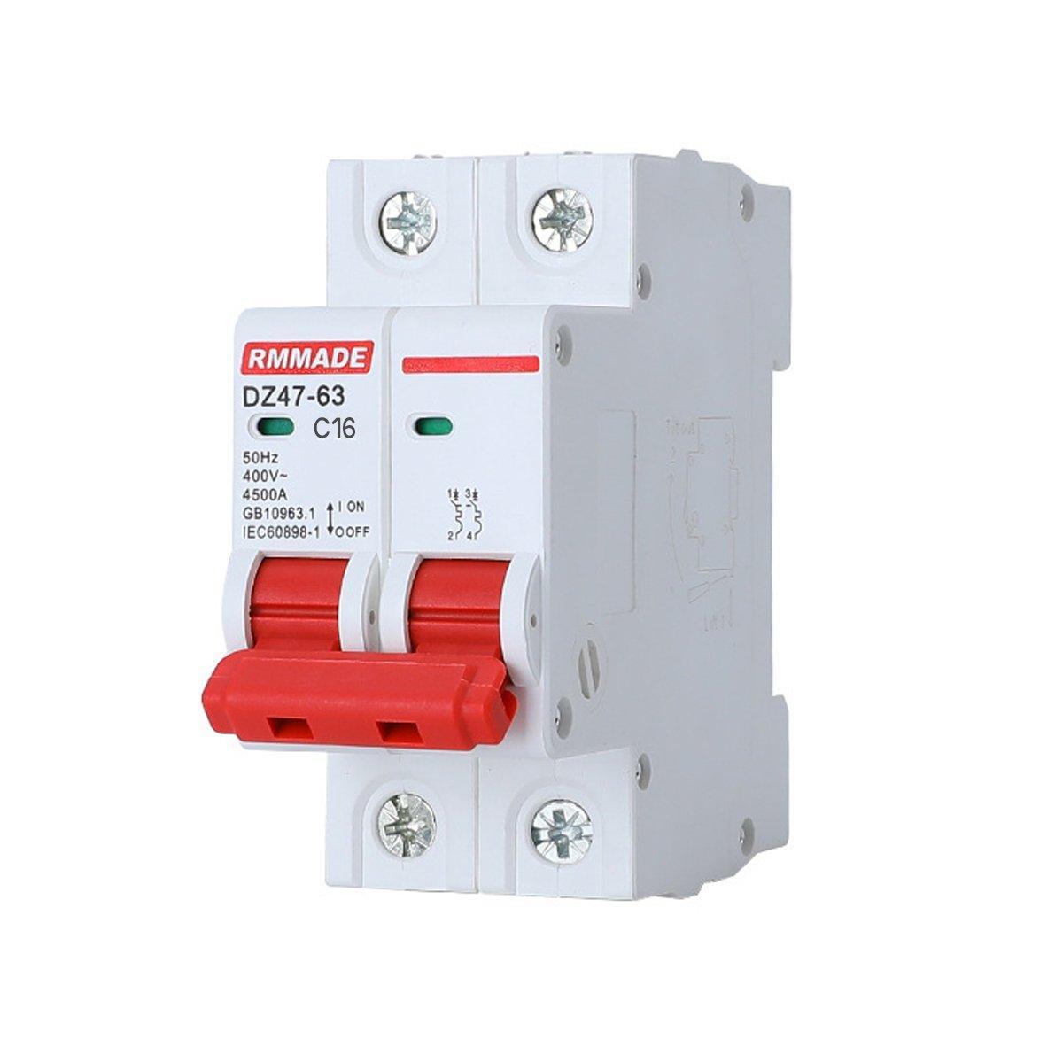 AC Circuit Breaker Solar 220-380V 2Pole Double MCB Mini 10-63 Amp - 63A