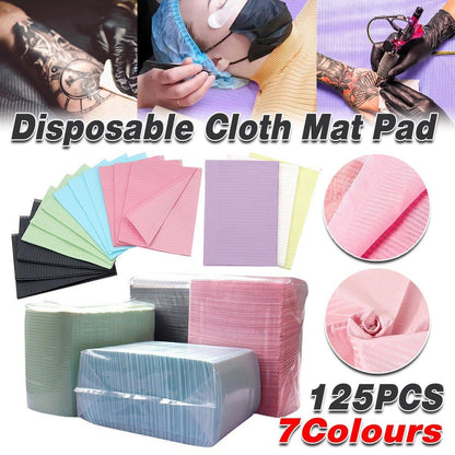 125PCS Disposable Waterproof Tattoo Cleaning Pad Dental Table Cover Film Mat - Pink