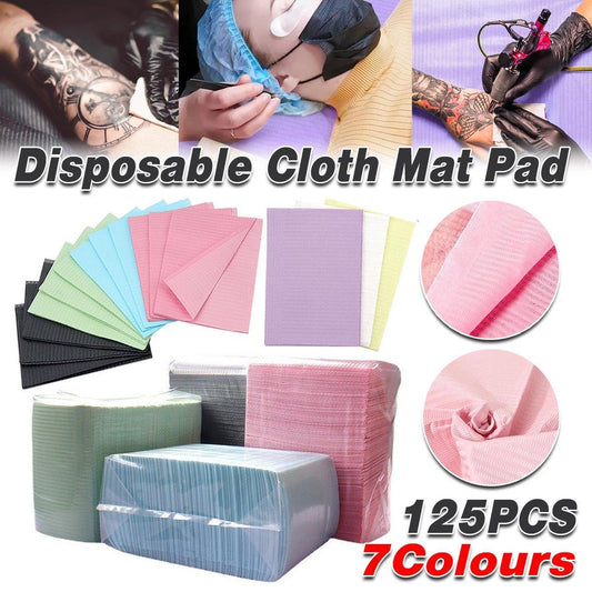 125PCS Disposable Waterproof Tattoo Cleaning Pad Dental Table Cover Film Mat - Pink