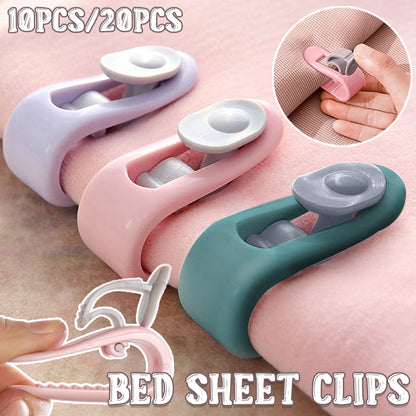 10/20pcs Quilt Retainer Cover Clips Invisible Needle-Free Thumb Buckle Bedding - Pink+Green-20PCS