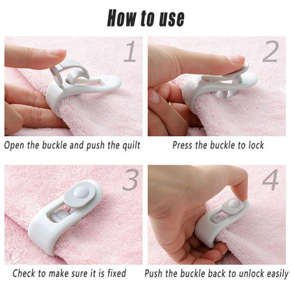 10/20pcs Quilt Retainer Cover Clips Invisible Needle-Free Thumb Buckle Bedding - Pink+Green-20PCS