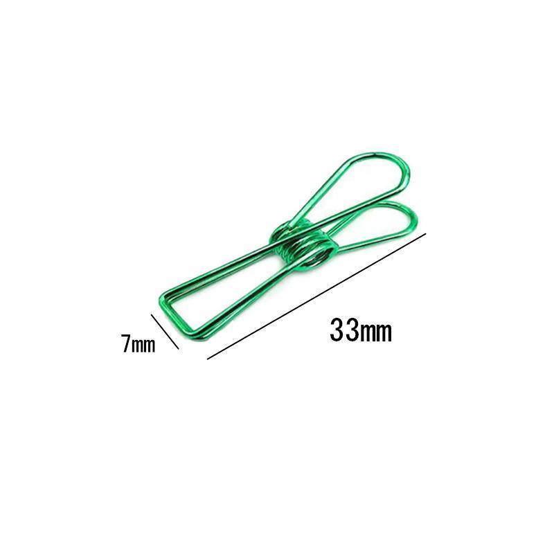 10X Spring Paperclips Metal Wire Hollow Out Clips 33mm Mini Binder Paper Clip - Blue