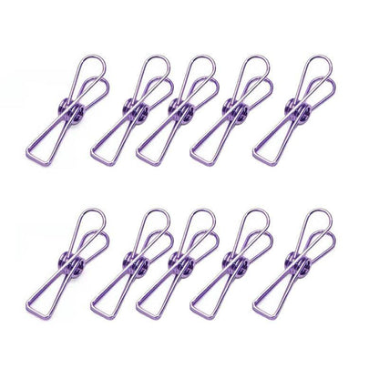 10X Spring Paperclips Metal Wire Hollow Out Clips 33mm Mini Binder Paper Clip - Blue