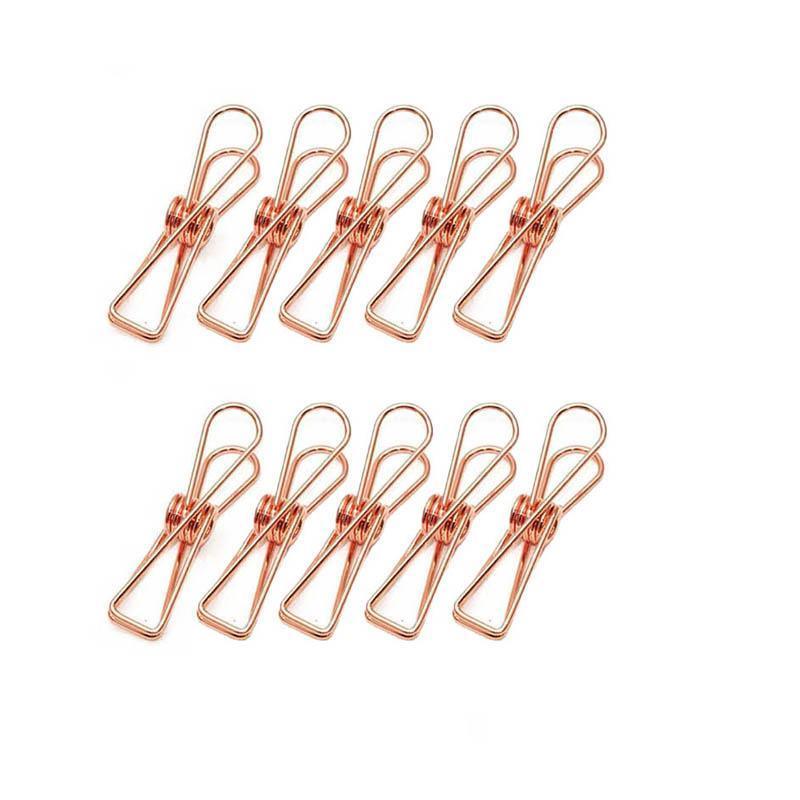 10X Spring Paperclips Metal Wire Hollow Out Clips 33mm Mini Binder Paper Clip - Blue