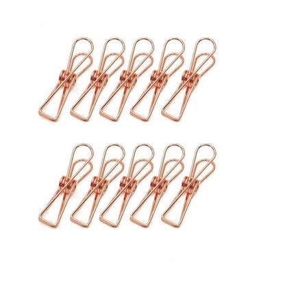 10X Spring Paperclips Metal Wire Hollow Out Clips 33mm Mini Binder Paper Clip - Blue