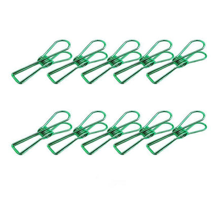 10X Spring Paperclips Metal Wire Hollow Out Clips 33mm Mini Binder Paper Clip - Blue