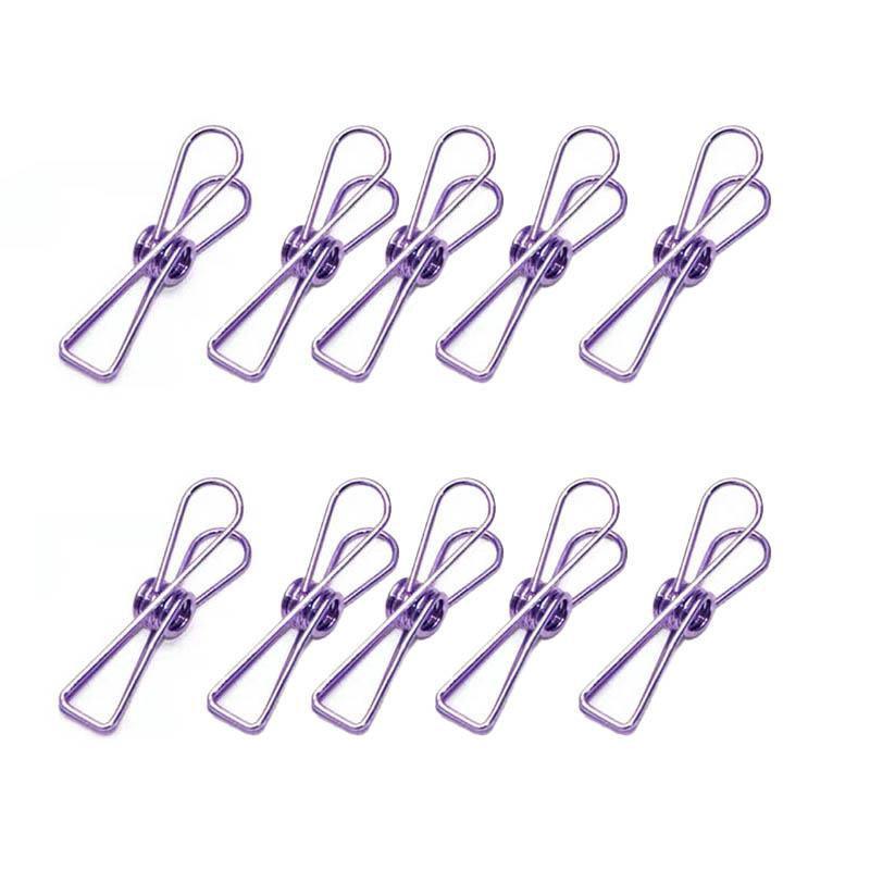 10X Spring Paperclips Metal Wire Hollow Out Clips 33mm Mini Binder Paper Clip - Gold