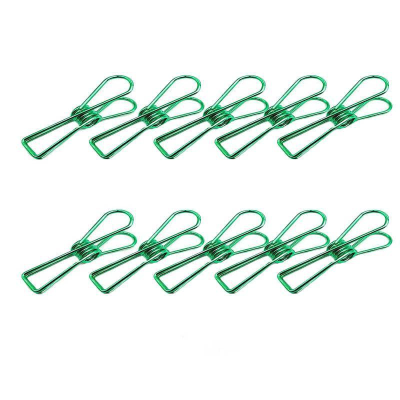 10X Spring Paperclips Metal Wire Hollow Out Clips 33mm Mini Binder Paper Clip - Gold