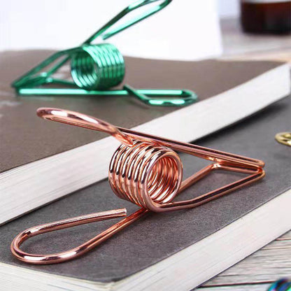 10X Spring Paperclips Metal Wire Hollow Out Clips 33mm Mini Binder Paper Clip - Purple