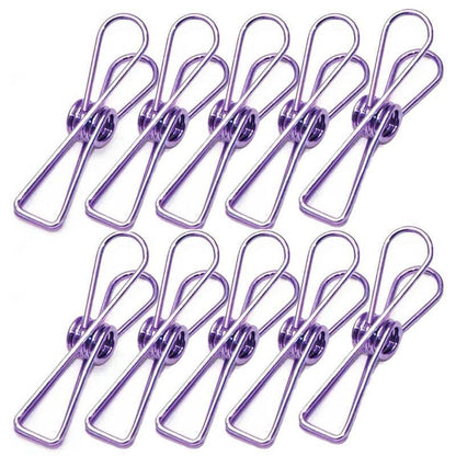 10X Spring Paperclips Metal Wire Hollow Out Clips 55mm Mini Binder Paper Clip - Blue