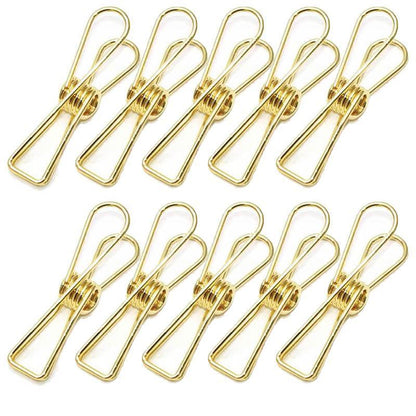 10X Spring Paperclips Metal Wire Hollow Out Clips 55mm Mini Binder Paper Clip - Blue