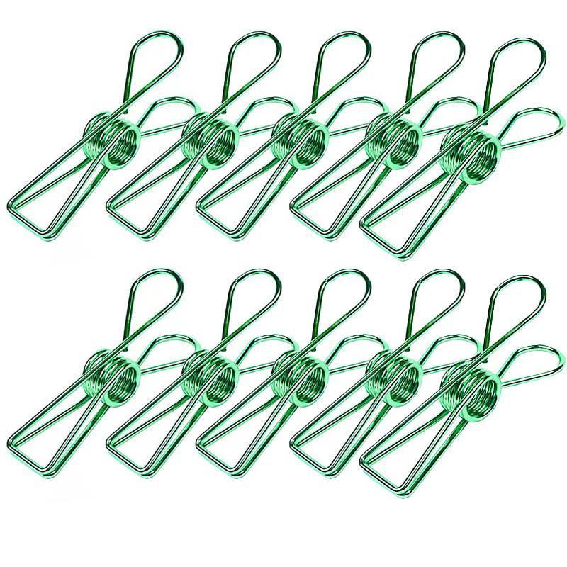 10X Spring Paperclips Metal Wire Hollow Out Clips 55mm Mini Binder Paper Clip - Blue