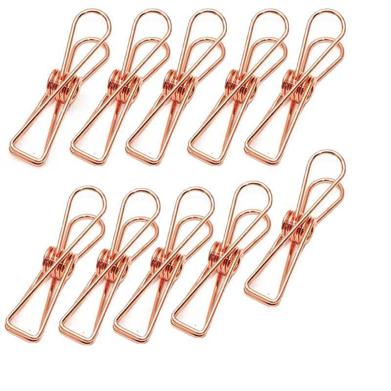 10X Spring Paperclips Metal Wire Hollow Out Clips 55mm Mini Binder Paper Clip - Gold