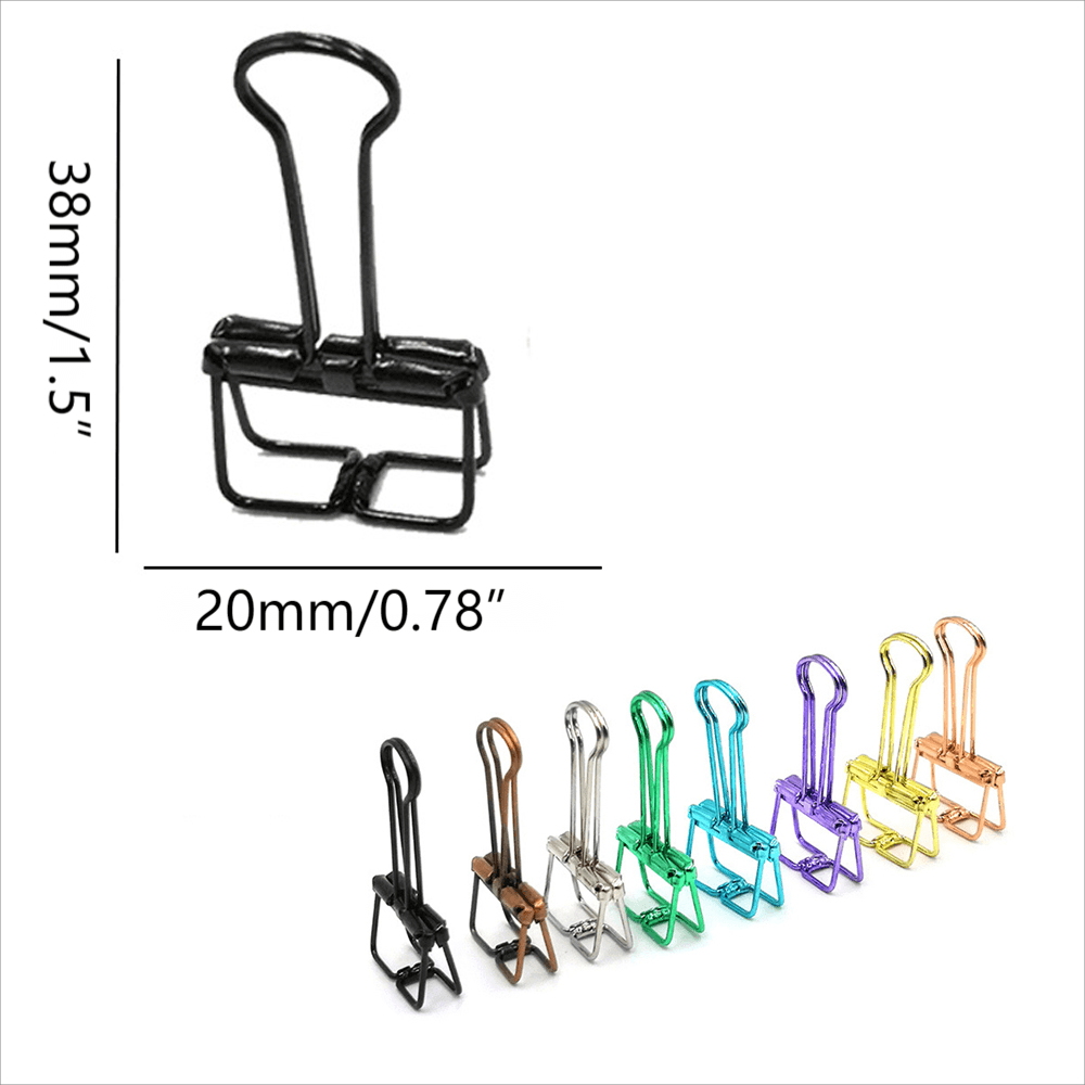 Solid Color Hollow Out Swallowtail Metal Binder Bookmark Clips Office Supplies - Blue