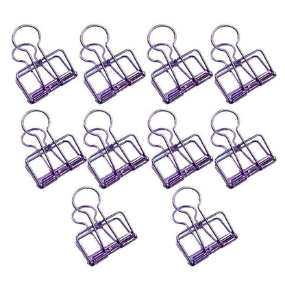 Solid Color Hollow Out Swallowtail Metal Binder Bookmark Clips Office Supplies - Blue