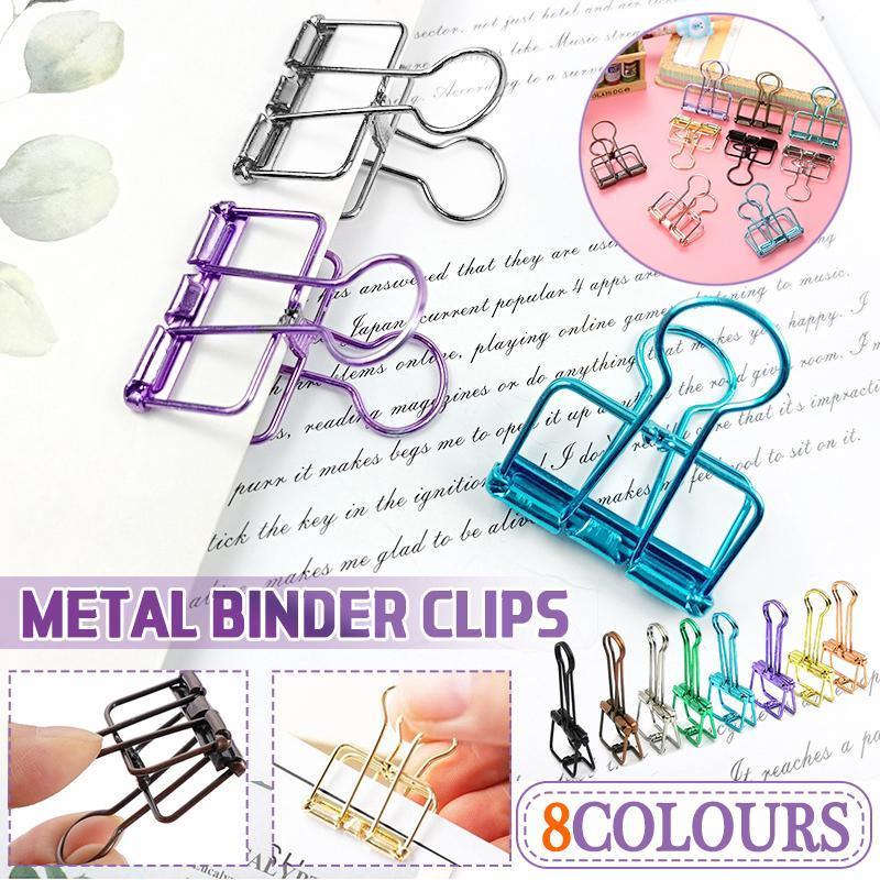 Solid Color Hollow Out Swallowtail Metal Binder Bookmark Clips Office Supplies - Bronze