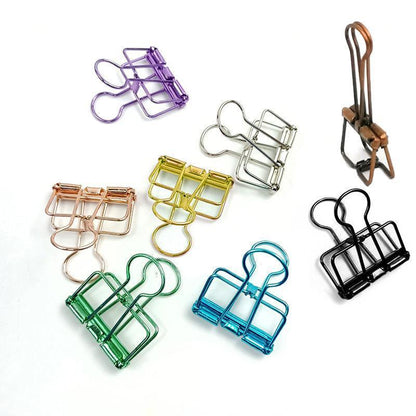 Solid Color Hollow Out Swallowtail Metal Binder Bookmark Clips Office Supplies - Bronze