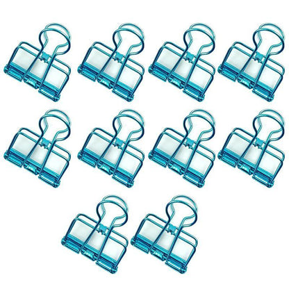 Solid Color Hollow Out Swallowtail Metal Binder Bookmark Clips Office Supplies - Purple