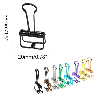 Solid Color Hollow Out Swallowtail Metal Binder Bookmark Clips Office Supplies - Rose Gold