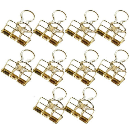 Solid Color Hollow Out Swallowtail Metal Binder Bookmark Clips Office Supplies - Rose Gold