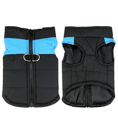 L Size Large Dog Jacket Padded Waterproof Pet Clothes Warm Windbreaker Vest Coat Winter - Green