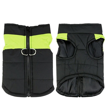 L Size Large Dog Jacket Padded Waterproof Pet Clothes Warm Windbreaker Vest Coat Winter - Red