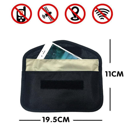 Car Key Case For Faraday Cage Fob Pouch Keyless RFID Blocking Bag - Coffee