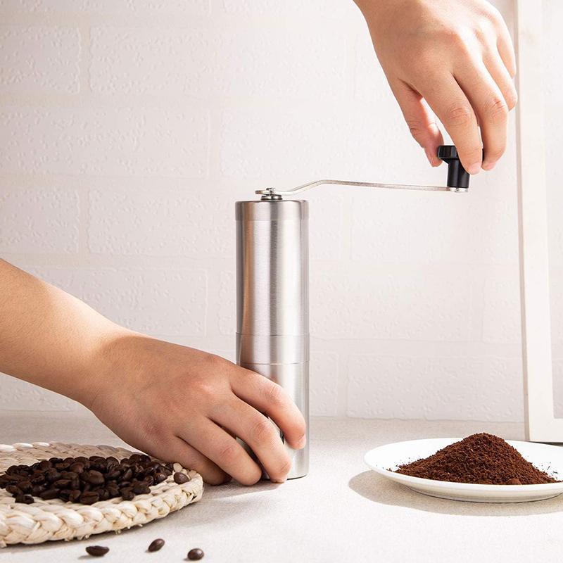 18.8cm Manual Coffee Bean Grinder Stainless Steel Hand Coffee Mill Ceramic Burr