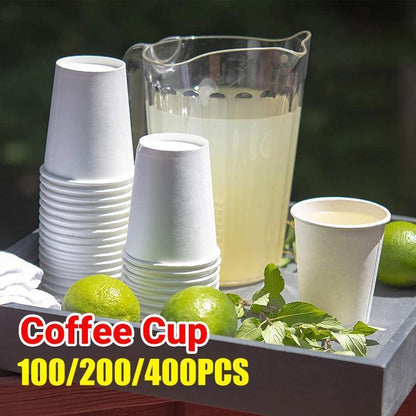 Disposable Coffee Cups Takeaway Paper Single Wall 16oz No Lids - 100pcs (50 Cups No Lids)