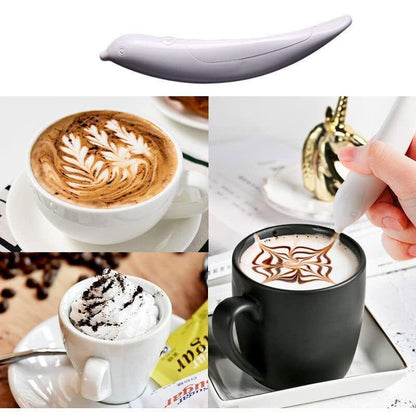 Electric Spice Pen for Coffee Cake Decorating - Battery Powered Latte Art Tool