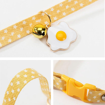 Adjustable Pet Collar with Buckle and Bell for Kitten and Dog Wearable Accessory - Green