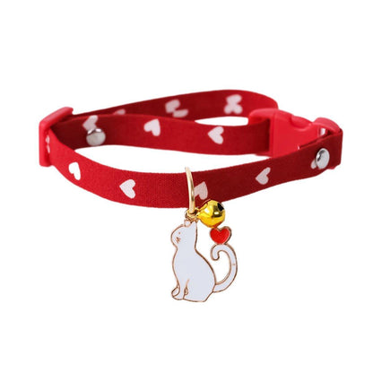 Adjustable Pet Collar with Buckle and Bell for Kitten and Dog Wearable Accessory - Green