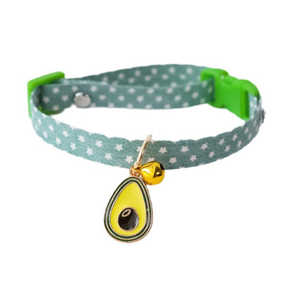 Adjustable Pet Collar with Buckle and Bell for Kitten and Dog Wearable Accessory - Green