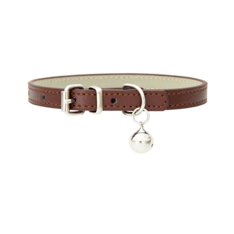 Adjustable PU Leather Cat Collar with Bell Breakaway Buckle 9 Colours - Green