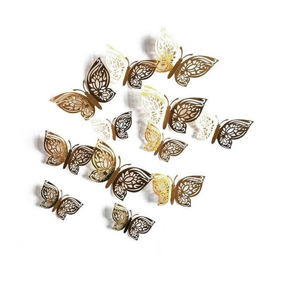 12X 3D Butterfly Wall Decals Stickers Removable Kids Nursery Decoration - 7602