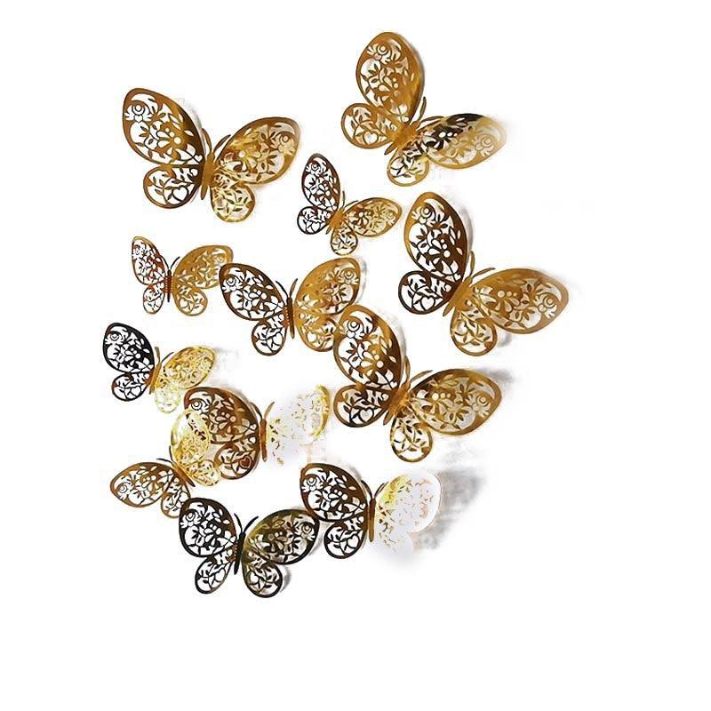 12X 3D Butterfly Wall Decals Stickers Removable Kids Nursery Decoration - 7606
