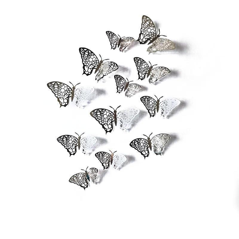12X 3D Butterfly Wall Decals Stickers Removable Kids Nursery Decoration - 7606