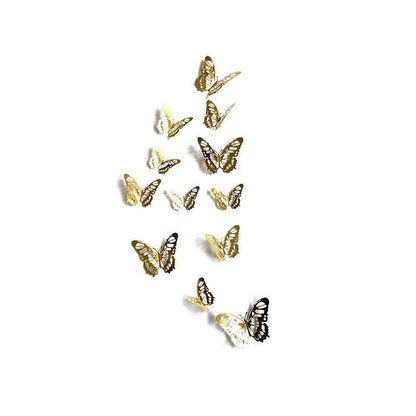 12X 3D Butterfly Wall Decals Stickers Removable Kids Nursery Decoration - 7606