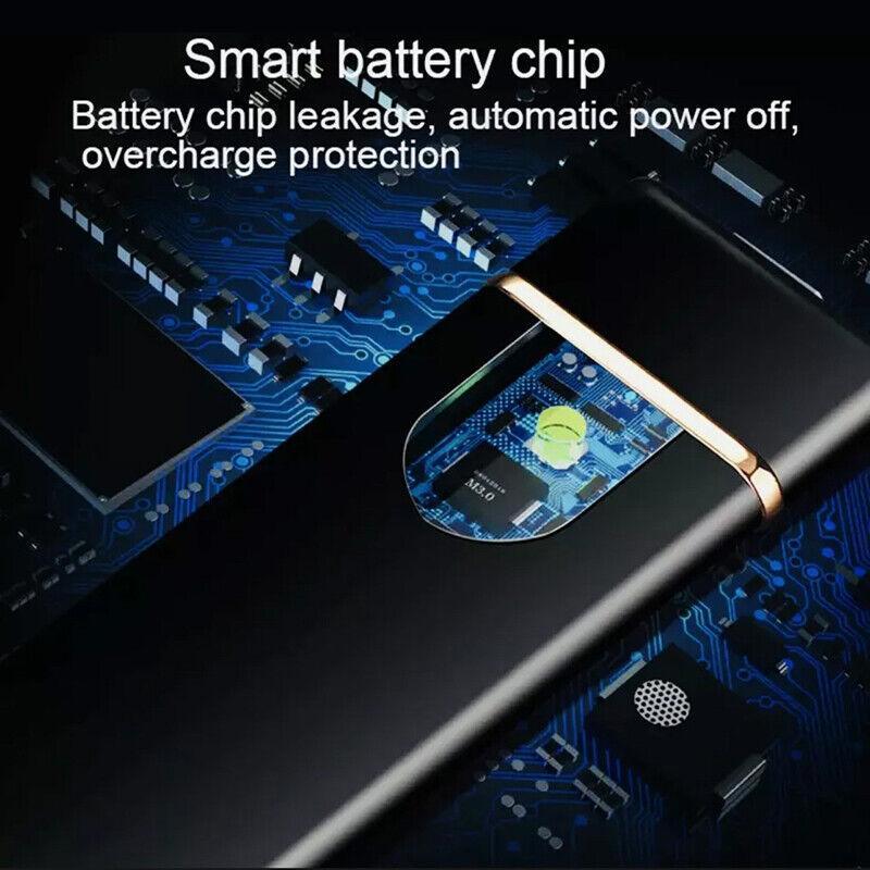 Arc Rechargeable Windproof Flameless Electronic Metal Lighter Usb Lighters Au - Black