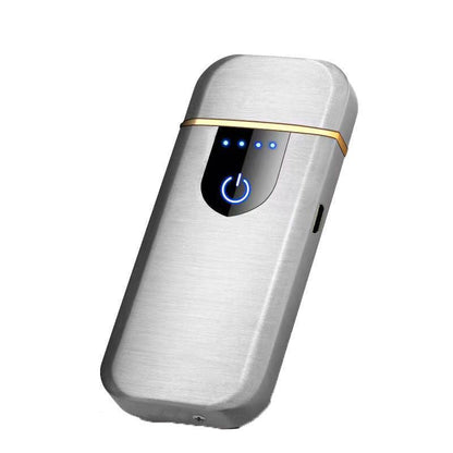 Arc Rechargeable Windproof Flameless Electronic Metal Lighter Usb Lighters Au - Black