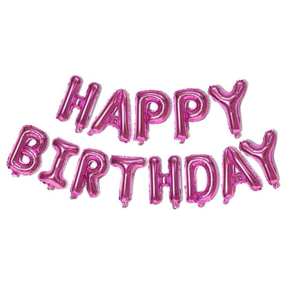 40Cm 3D Happy Birthday Letters Balloons Inflating Foil Banner Bunting Celebrate - Black
