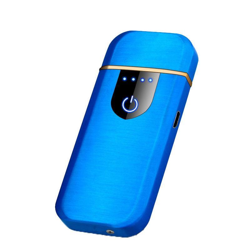 Arc Rechargeable Windproof Flameless Electronic Metal Lighter Usb Lighters Au - Blue