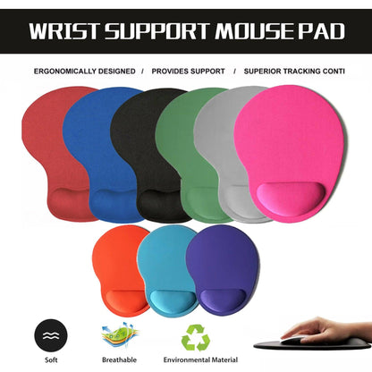 Comfort Mouse Pad with Built In Wrist Support Non Slip Ergonomic Mice Mat - Blue
