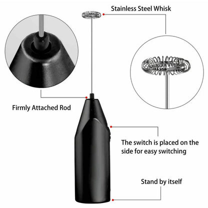 Electric Kitchen Mini Foamer Milk Frother Egg Beater Stirrer Whisk Mixer Tool - Coffee