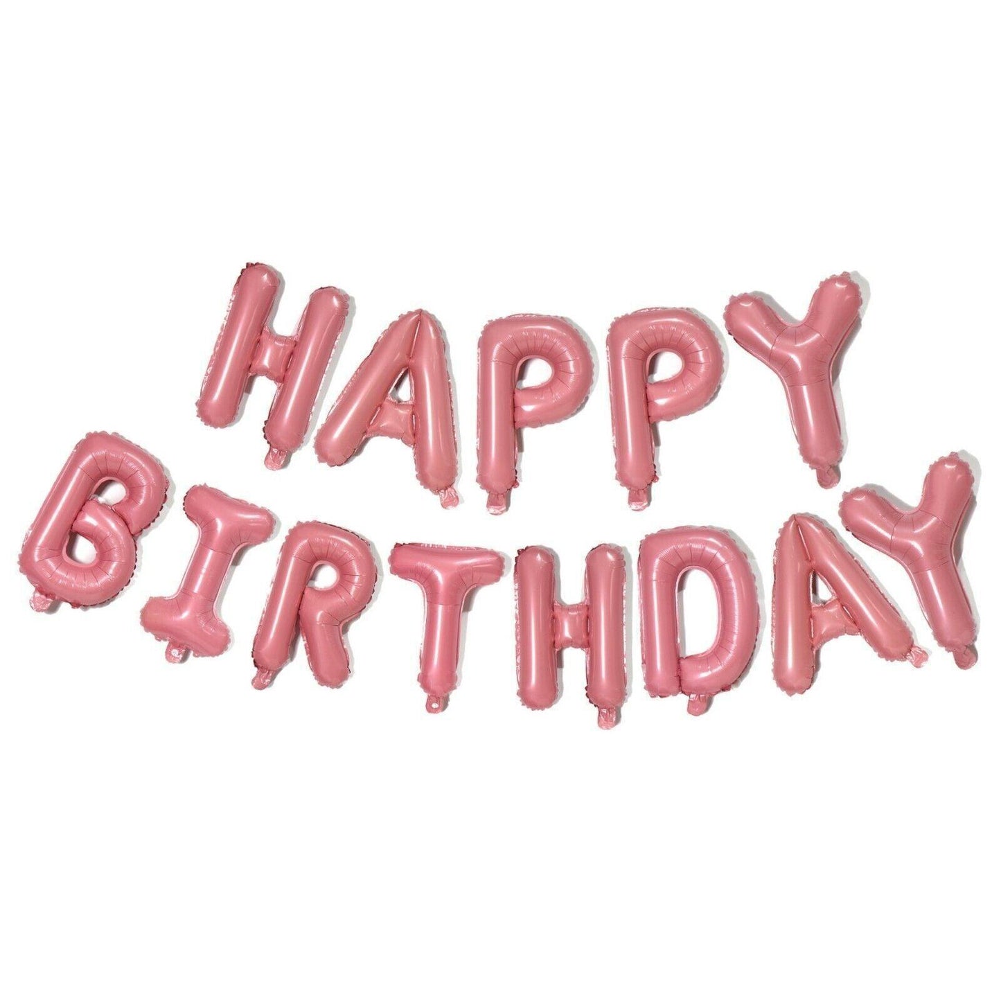 40Cm 3D Happy Birthday Letters Balloons Inflating Foil Banner Bunting Celebrate - Gold