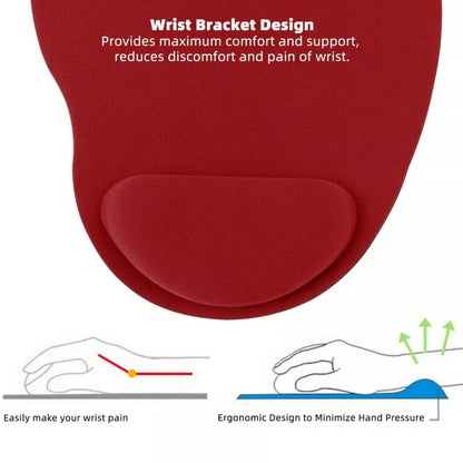 Comfort Mouse Pad with Built In Wrist Support Non Slip Ergonomic Mice Mat - Green
