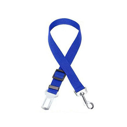 Adjustable Pet Harness Lead for Car Travel with Clip Attachment Nylon Restraint Strap - Green