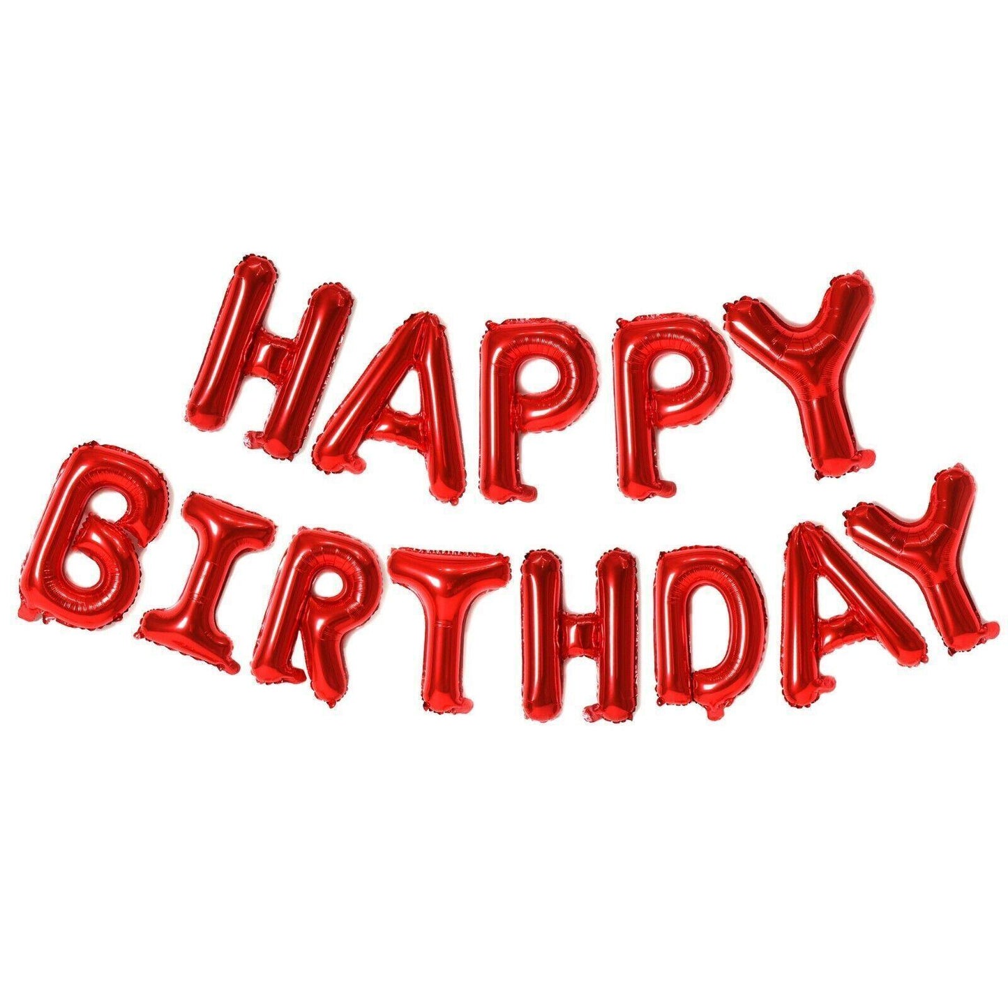 40Cm 3D Happy Birthday Letters Balloons Inflating Foil Banner Bunting Celebrate - Light Blue