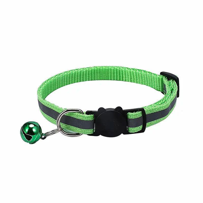 Reflective Cat Collar with Breakaway Buckle and Bell Adjustable for Small Pet Use - Light Purple